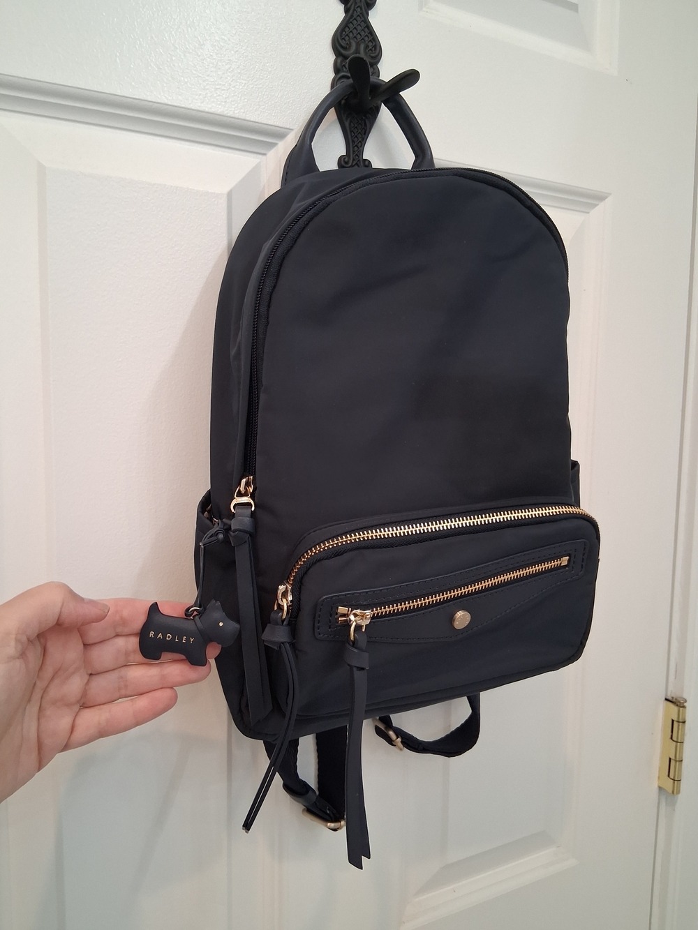 RADLEY LONDON Navy BackPack with Gold Hardware and Dog Charm